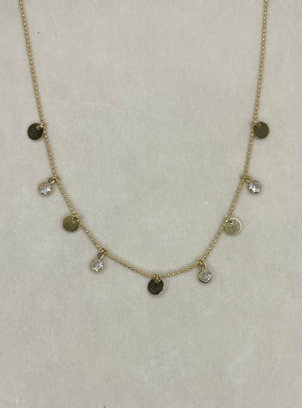 Collar Mini Round Bezel Zirconia and Circles