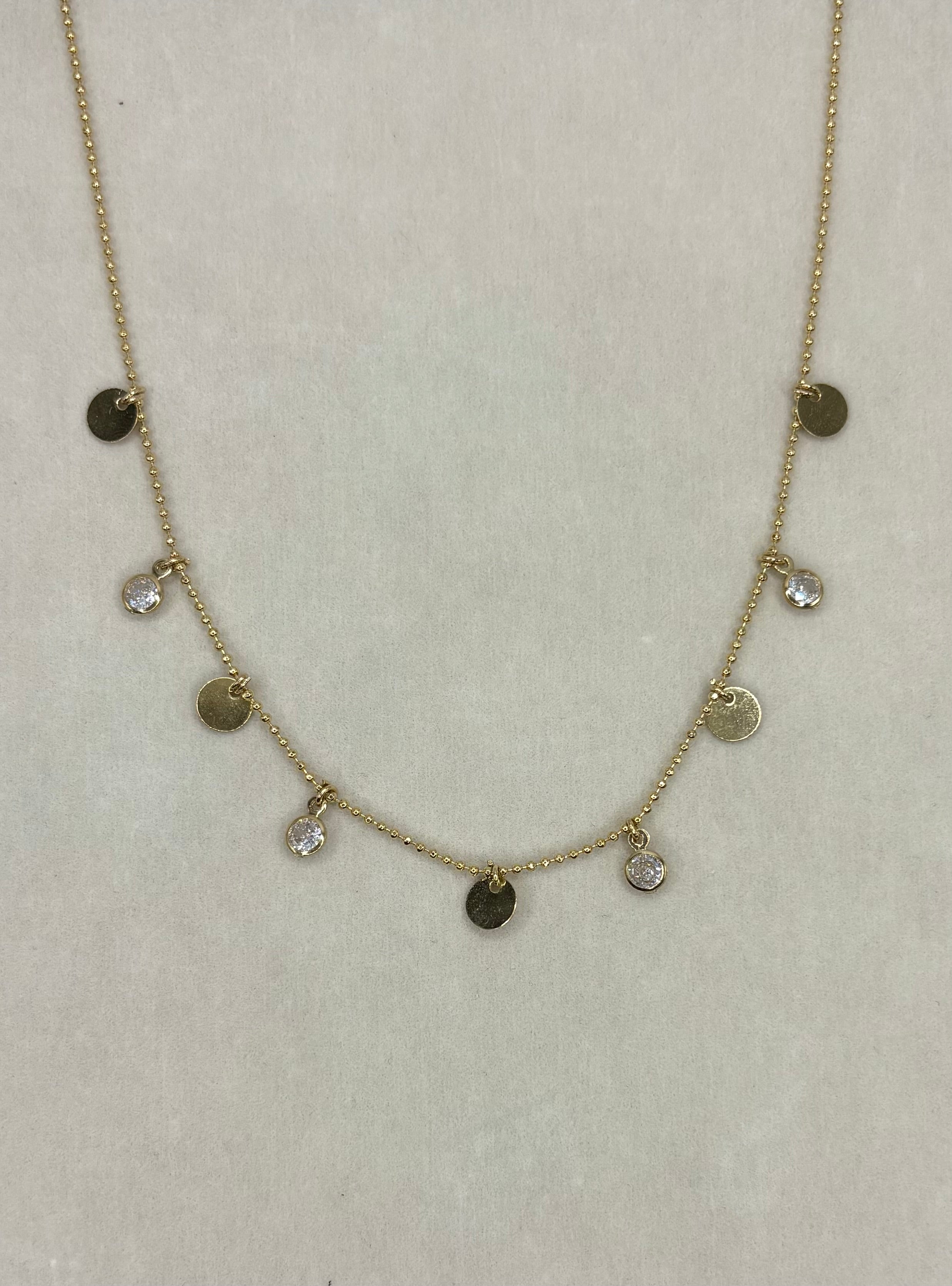Collar Mini Round Bezel Zirconia and Circles