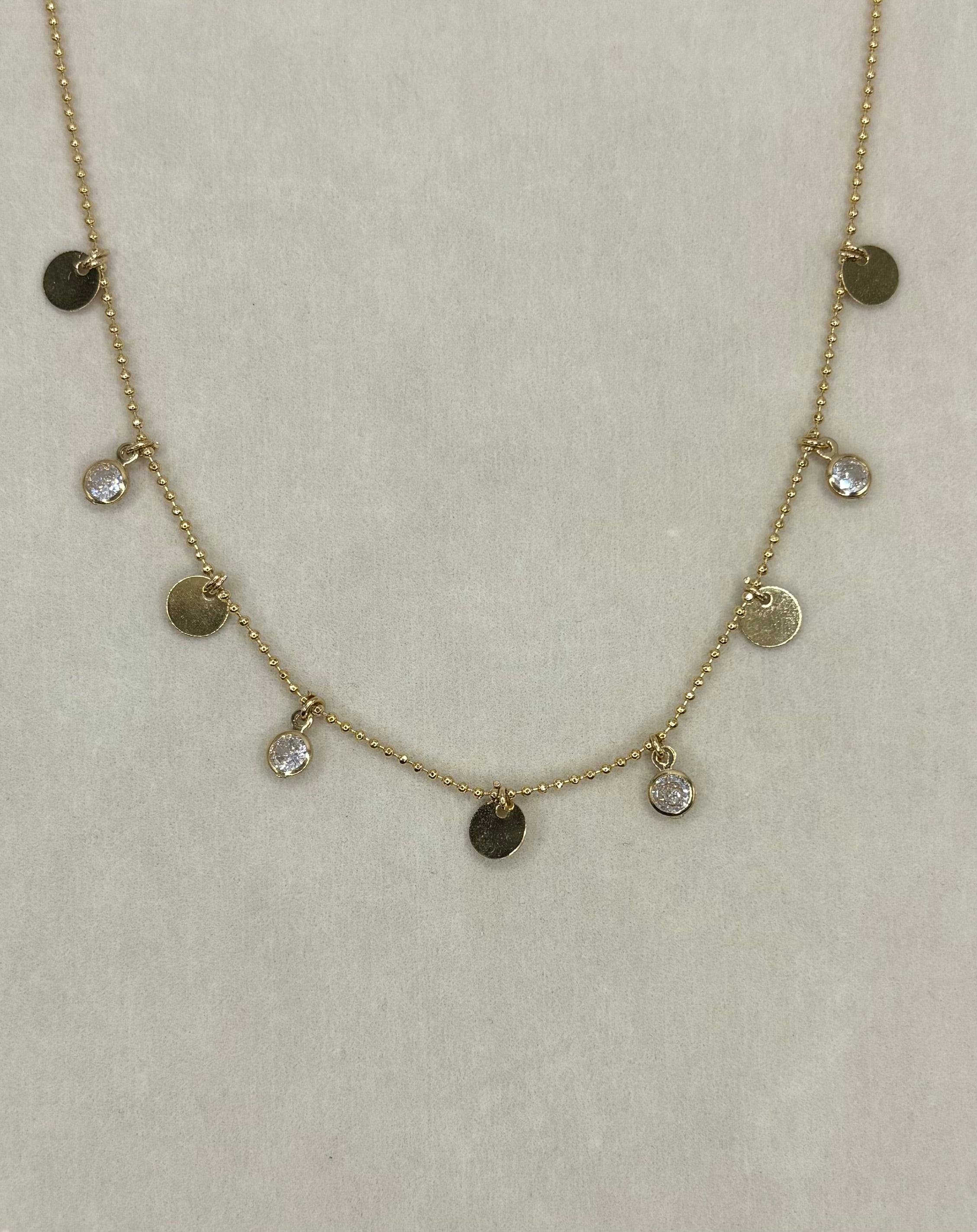 Collar Mini Round Bezel Zirconia and Circles